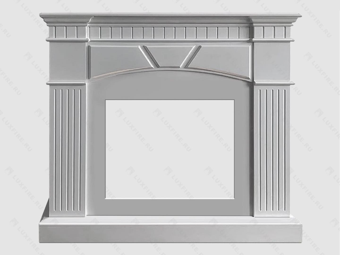 Каминный портал МДФ "Шервуд 1200" с биокамином Lux Fire "Фаер Бокс 3-30" (белый) по цене 100 600 руб.