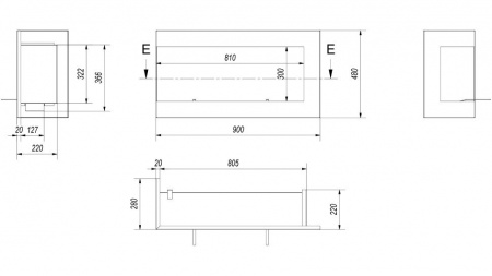 Биокамин Kratki DELTA/L/900 угловая, TUV Биокамин Kratki DELTA/L/900 угловая, TUV по цене €818