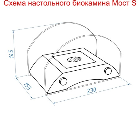 Настольный биокамин Lux Fire "Графский мост" S Чёрный по цене 14 641 руб.