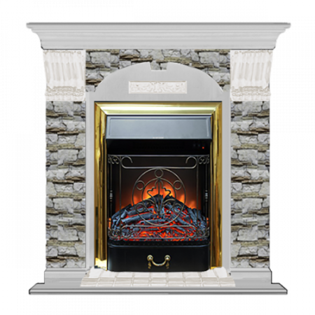 Арочный Алтай (беленый дуб)+Majestic Brass